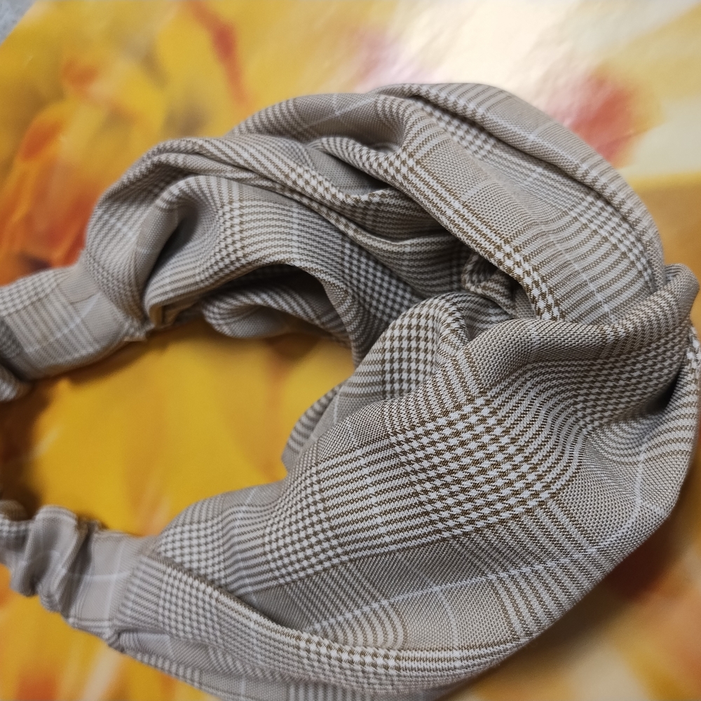 Plaid Tan Hairband